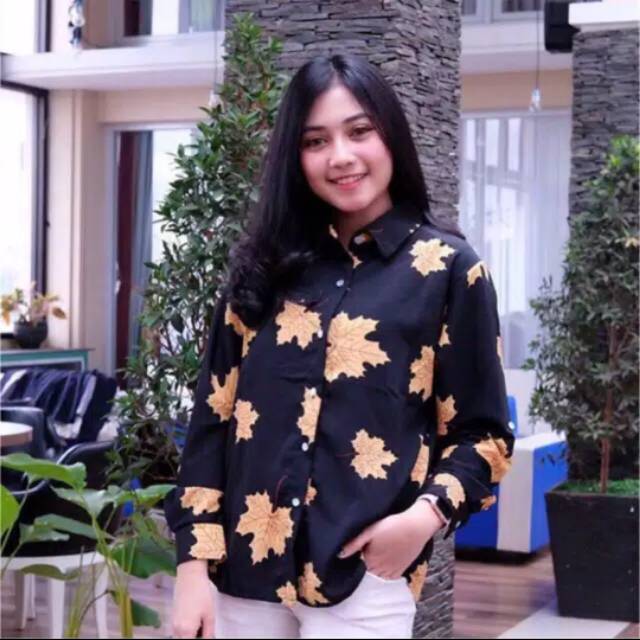 PROMO BLOUSE MAPLE KUNING//KEMEJA CEWEK MODERN (1kg muat 7pcs)l