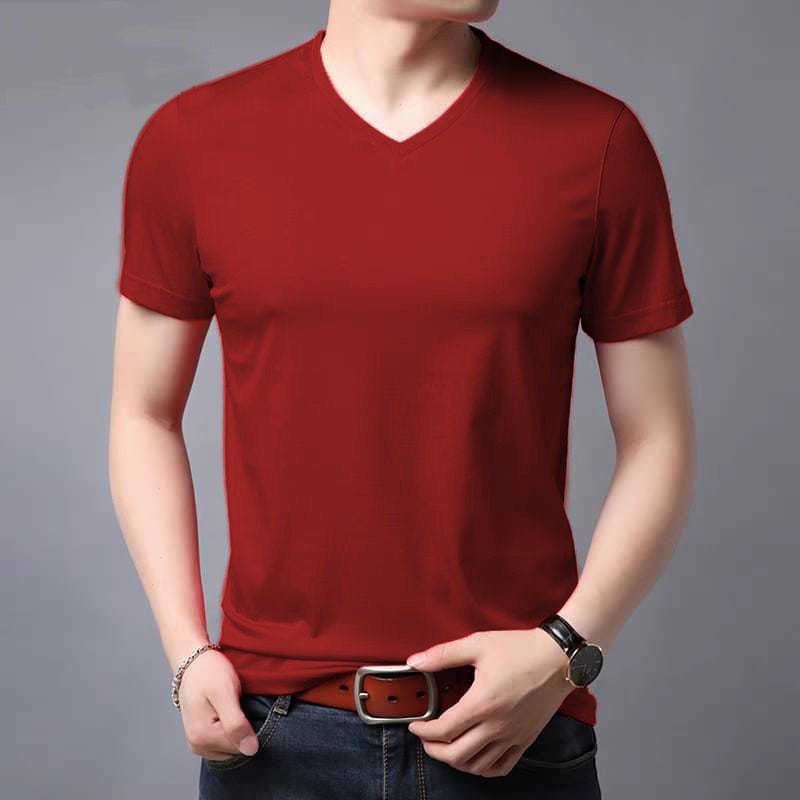 Pamelo.id Kaos Polos Pria Kerah V Baju Atasan Tshirt Distro Bigsize Kaos laki pakaian Pria Tshirt polos V Neck