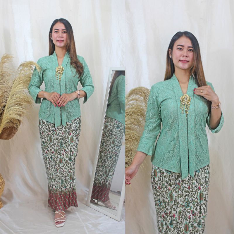 Kebaya Encim Kartini Modern Brokat Murah Grosir Bonus Furing Lapis Katun Kutubaru Kebaya Nikah Pesta