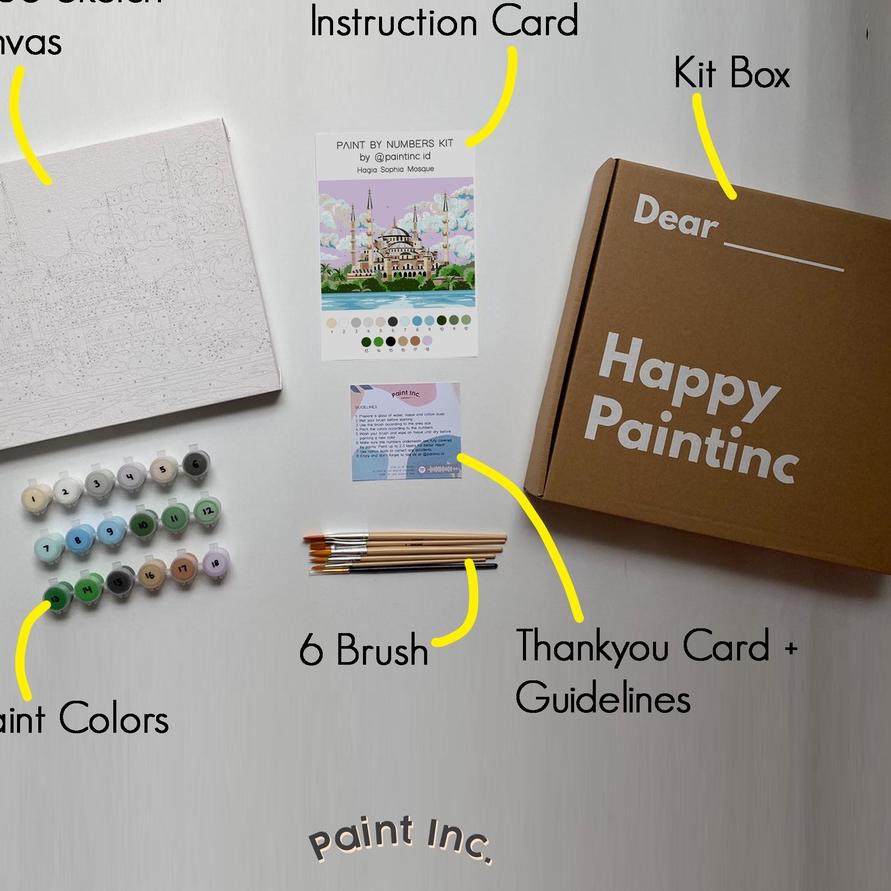 

D94✹ Paint by Numbers Kit: Hagia Sophia Mosque | Paint Inc. ID | Paint by Number | Hampers | Painting Kit | Lebaran Trend