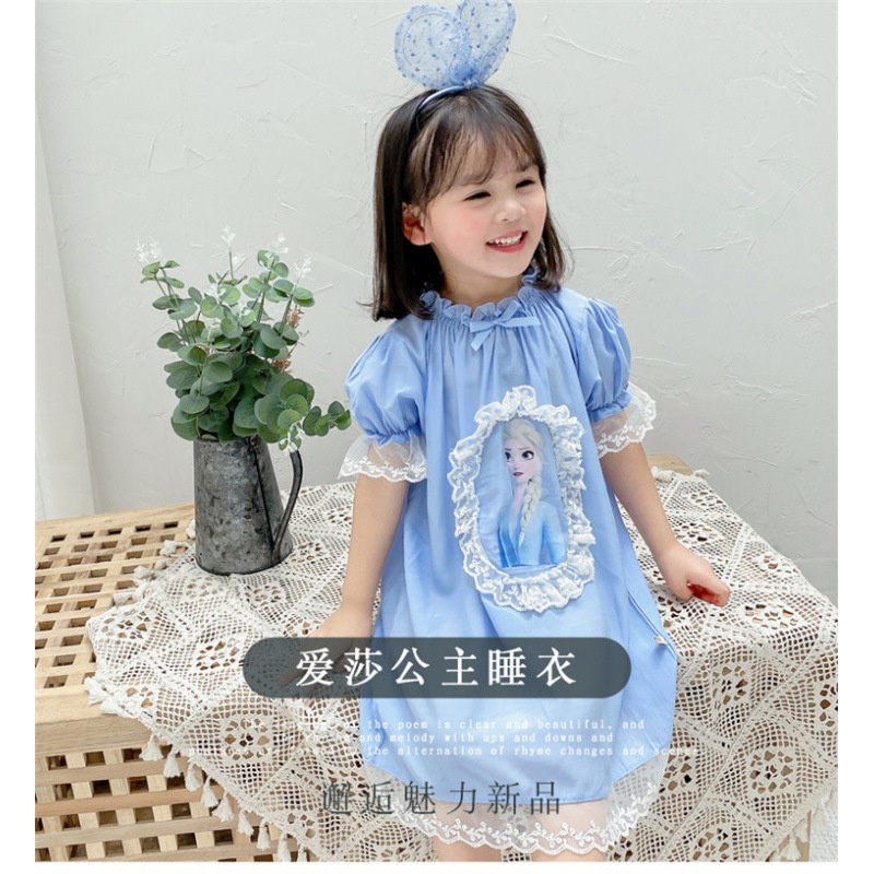 Daster/Piyama dress Princess Anak Perempuan Impor Moitf princess Frozen Elsa Snow White