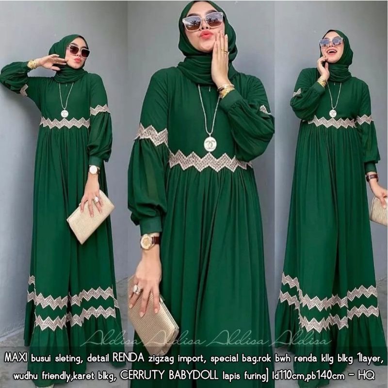 Baju Gamis Wanita Maxidress Ceruty Renda Danik Maxy