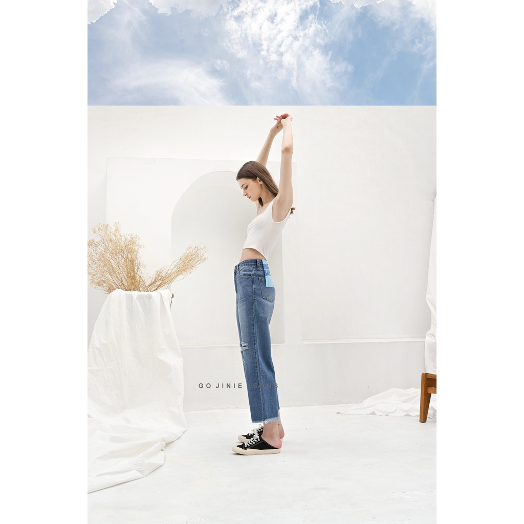 GOJINIEJEANS - Highwaist Kulot Kaki Unfinished - 4341 - SWAG BABY