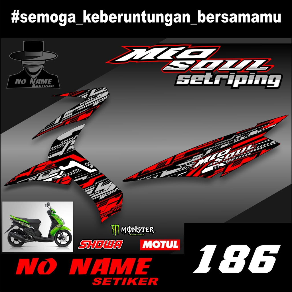 Sticker Striping Mio Soul (186) Stiker Setriping Semi Full-Variasi Motor Keren