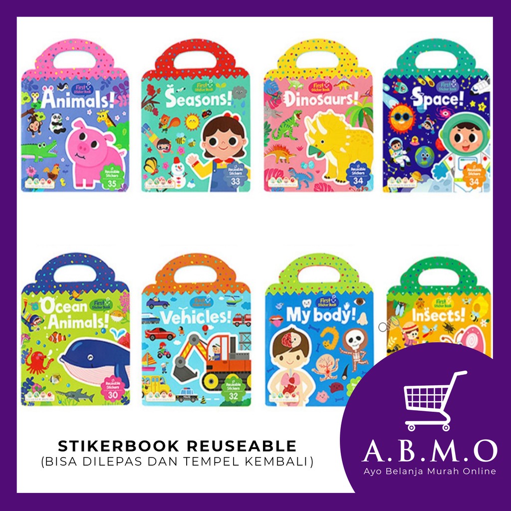 

ABMO - Sticker Book Reuseable / Buku Stiker Bisa Tempel Ulang