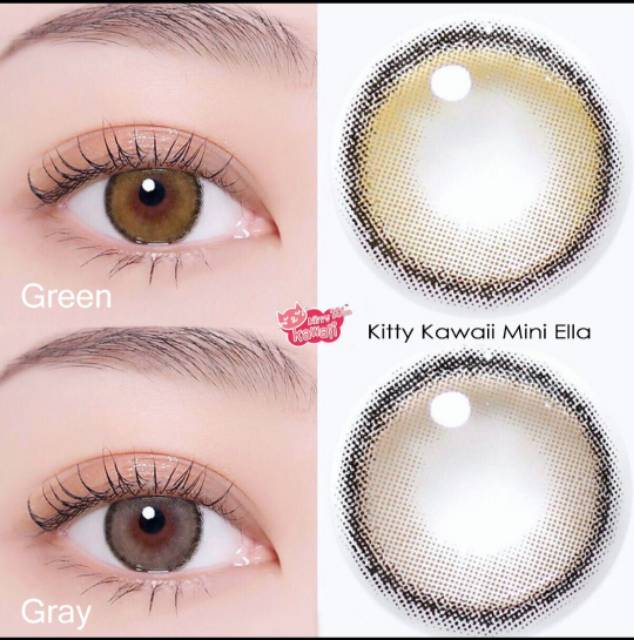 Softlens mini ella green kitty kawai