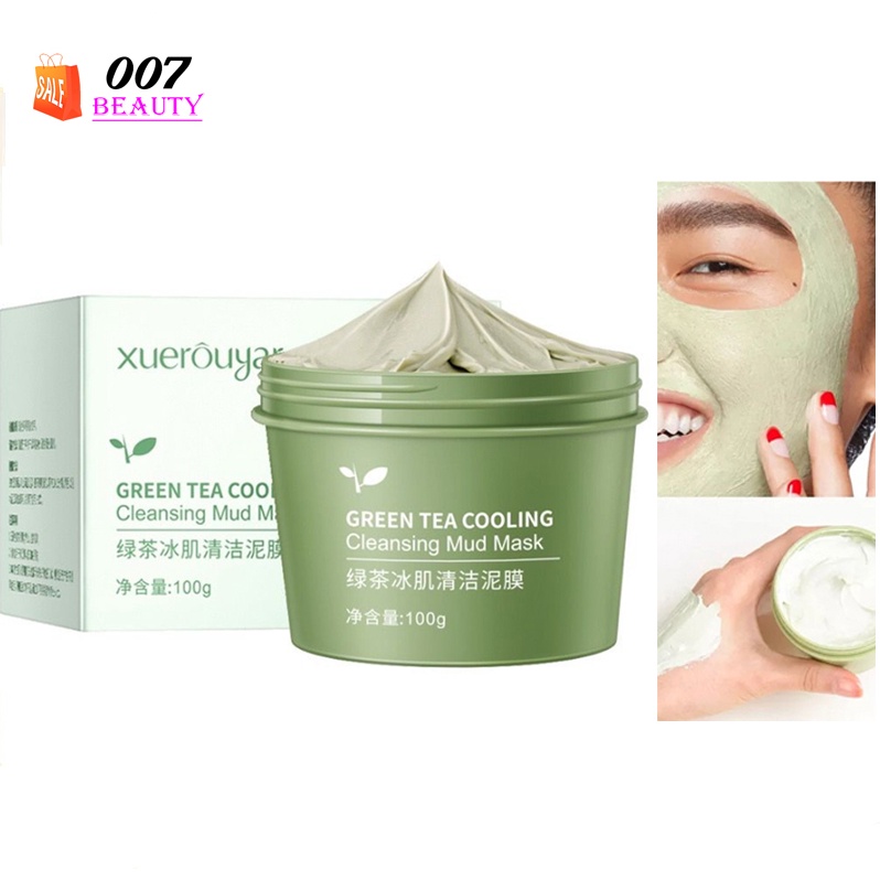 (READY JAKARTA) - Xuerouyar Masker Wajah Green Tea Cooling Cleansing Mud Mask Clay 100 gram