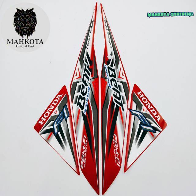 Striping Stiker Polet Sepeda Motor List honda beat fi 2015 merah idling stop stiker