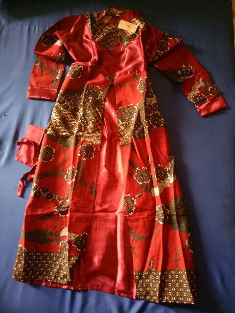 Baju Couple Batik Keluarga Terbaru Dy02 Merah Lengan Pendek