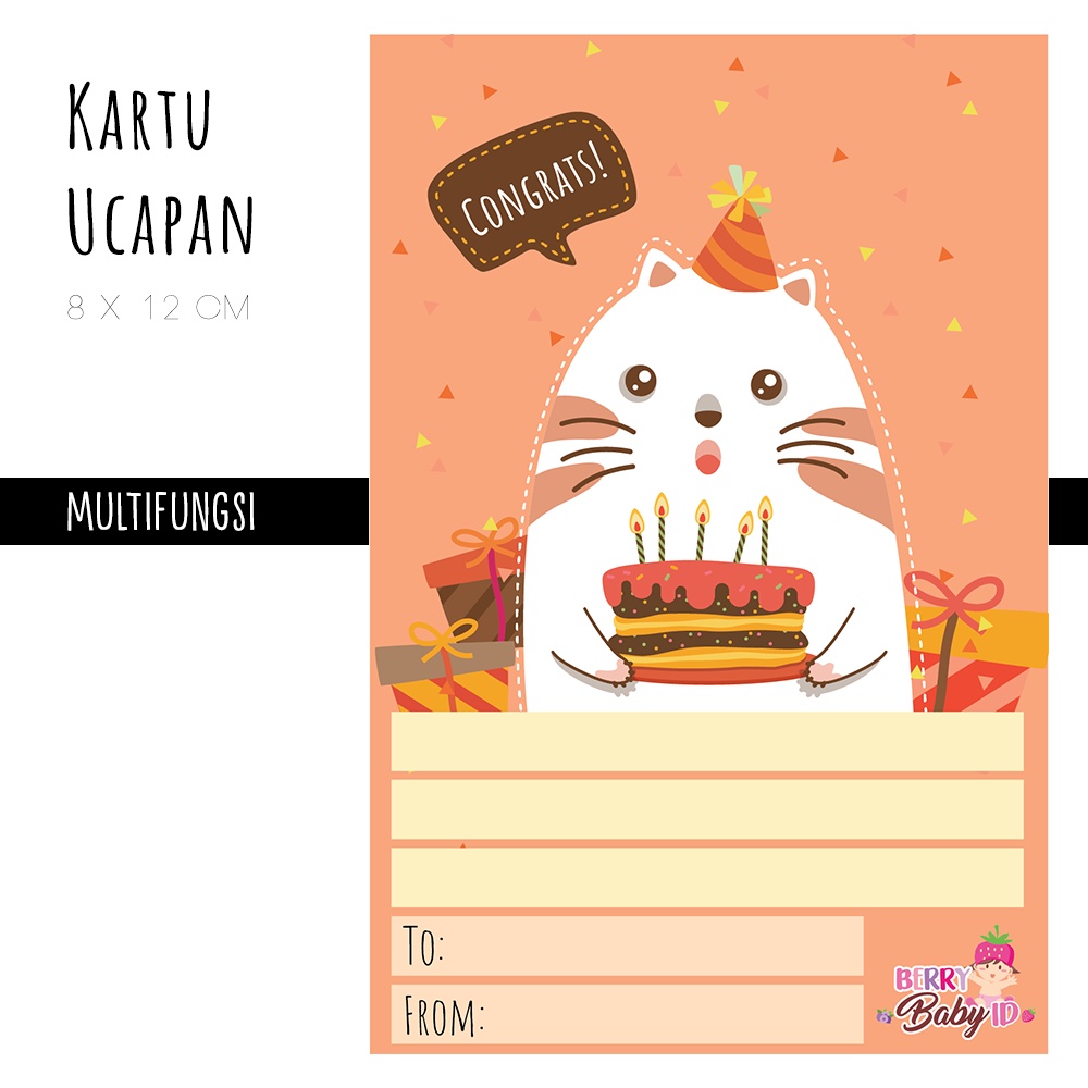 Berry Mart Kartu Ucapan Multifungsi Birthday Cards Kado Baby Bayi Anak Dewasa Congratulations Graduation Berry Mart