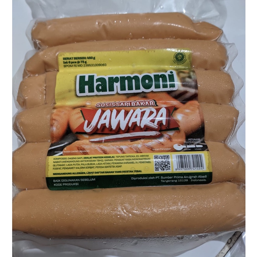 SOSIS SAPI BAKAR HARMONI JAWARA ISI 6 490GR