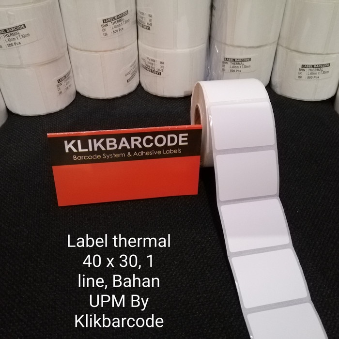

Label Sticker Barcode Thermal 40mm X 30mm / 40x30 / 4030 / 40 30 - Isi : 500pcs