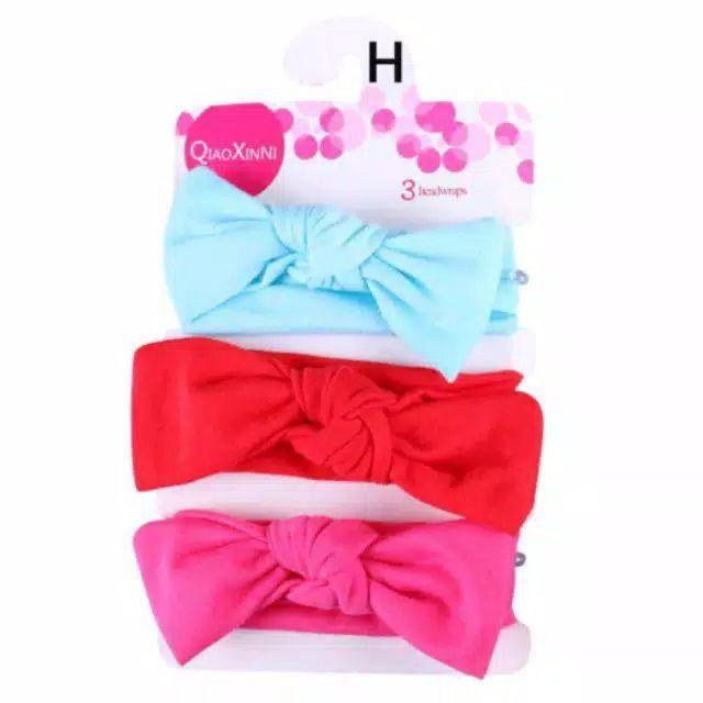 Bandana Set Bayi Isi 3 / Headband Bayi Newborn / Bando Bayi Baru Lahir