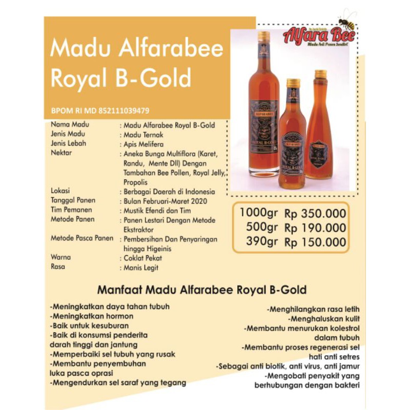 

Madu Royal B Gold 500 gr