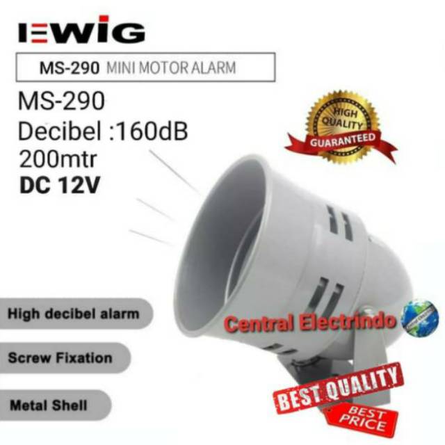 Motor Siren/Sirene Alarm MS-290 DC 12V EWIG.