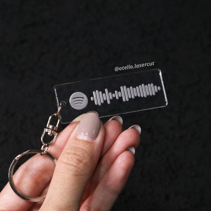 Custom Gantungan Kunci Label Spotify Barcode Akrilik Keychain Acrylic Ganci Musik Lagu