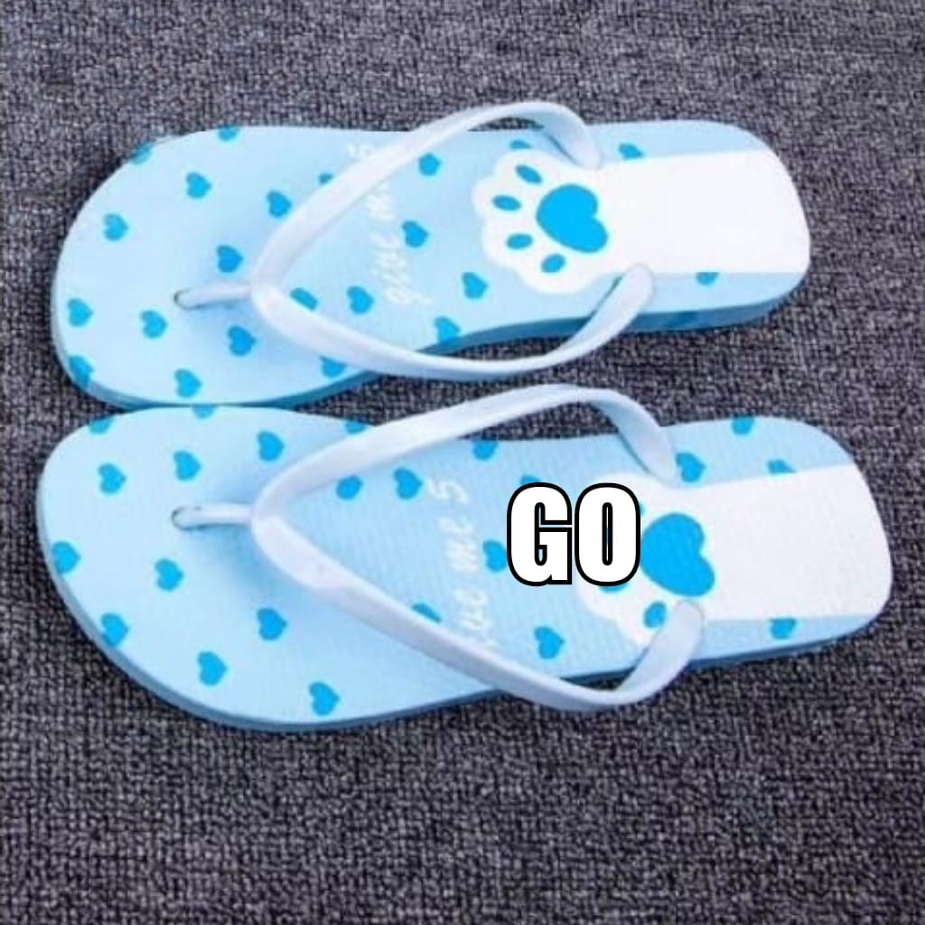 gof PUFFY Import COUPLE ROSE Sandal Wanita Murah Japit Casual Teplek Sendal Cewek Flat Jepit