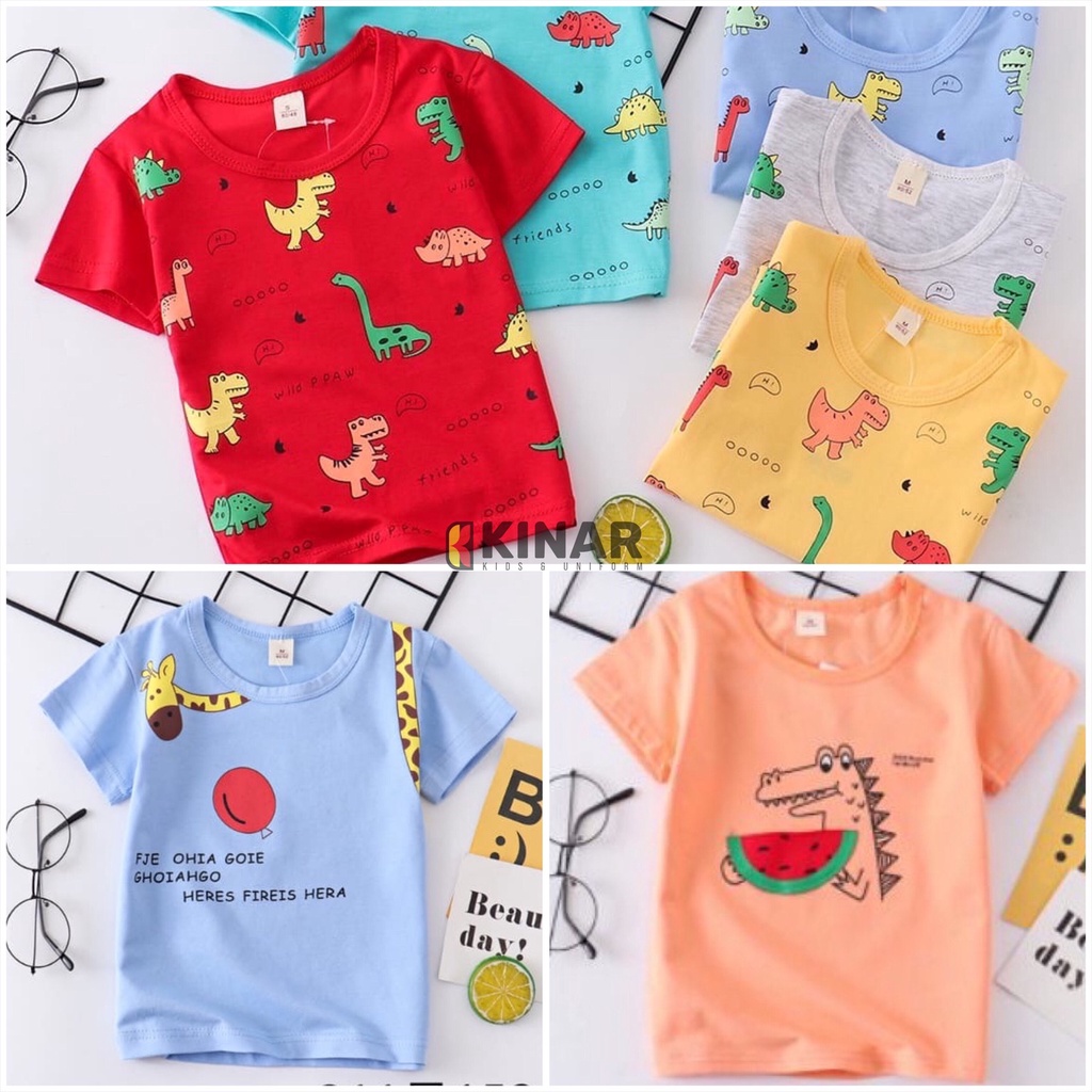 KAOS ANAK LAKI KARAKTER DINO BEAR BAJU ATASAN BAYI COWOK KARTUN LUCU UMUR 6 BULAN 1 2 3 TAHUN