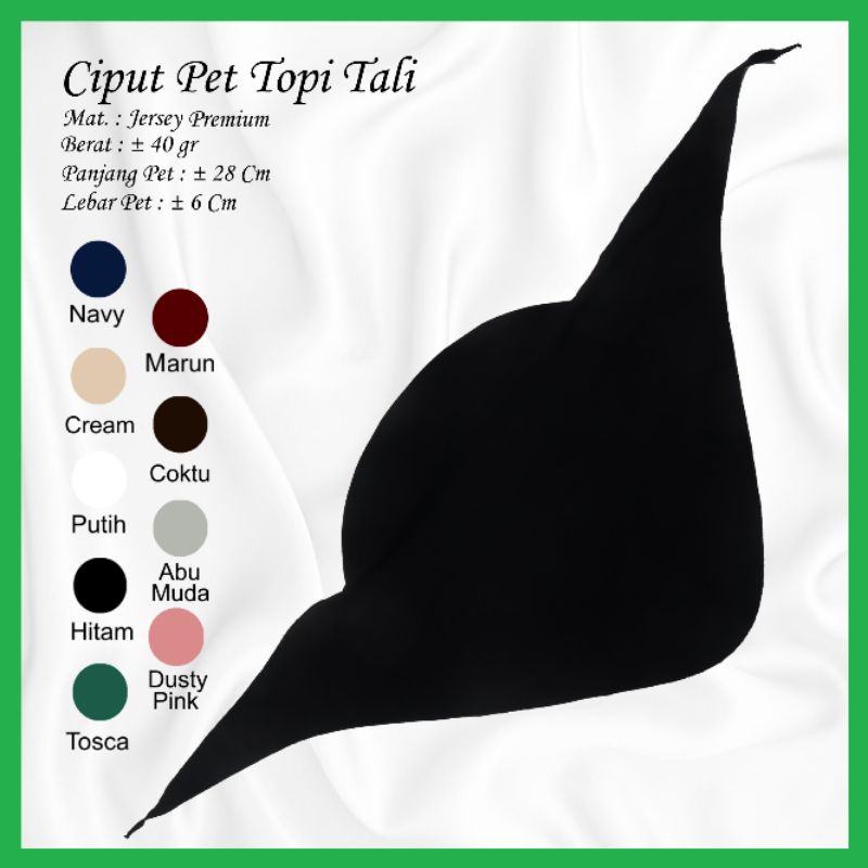 Inner / Ciput Pet Tali Topi / Dalaman Ciput Segitiga Pet Kecil Basic / Daleman Ciput Nenek Jersey Original By Cileunyi Collection