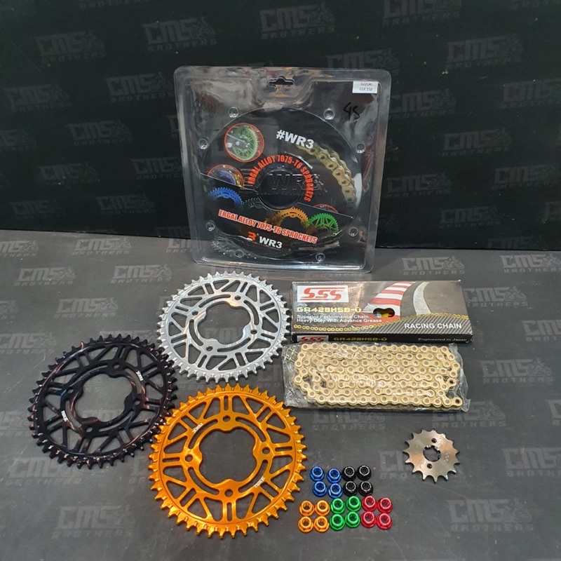 Gear Gir Set WR3 428 Mur Gir WR3 Rantai SSS HSBT Suzuki GSX 150