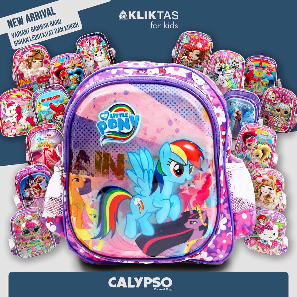 [KLIKTAS] Tas Ransel Anak Perempuan TK Paud Gambar Kartun Calypso 3711 / Backpack Sekolah karakter Hello Kitty