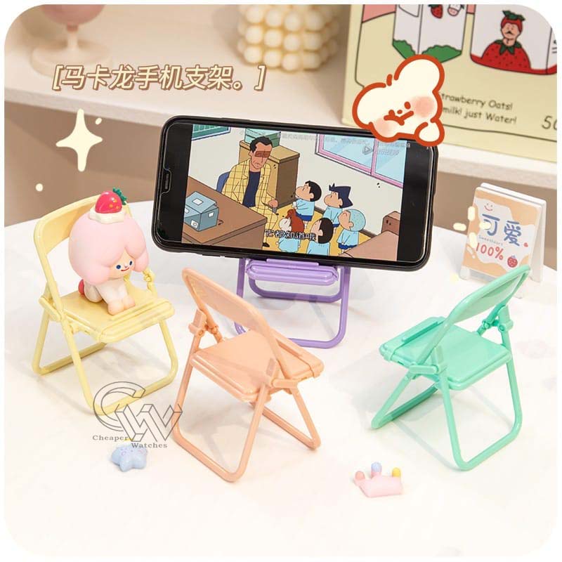 Cheaper-Holder HP Model Kursi Bisa Di Lipat Folding Chair Stand Holder Macaroon Dudukan HP