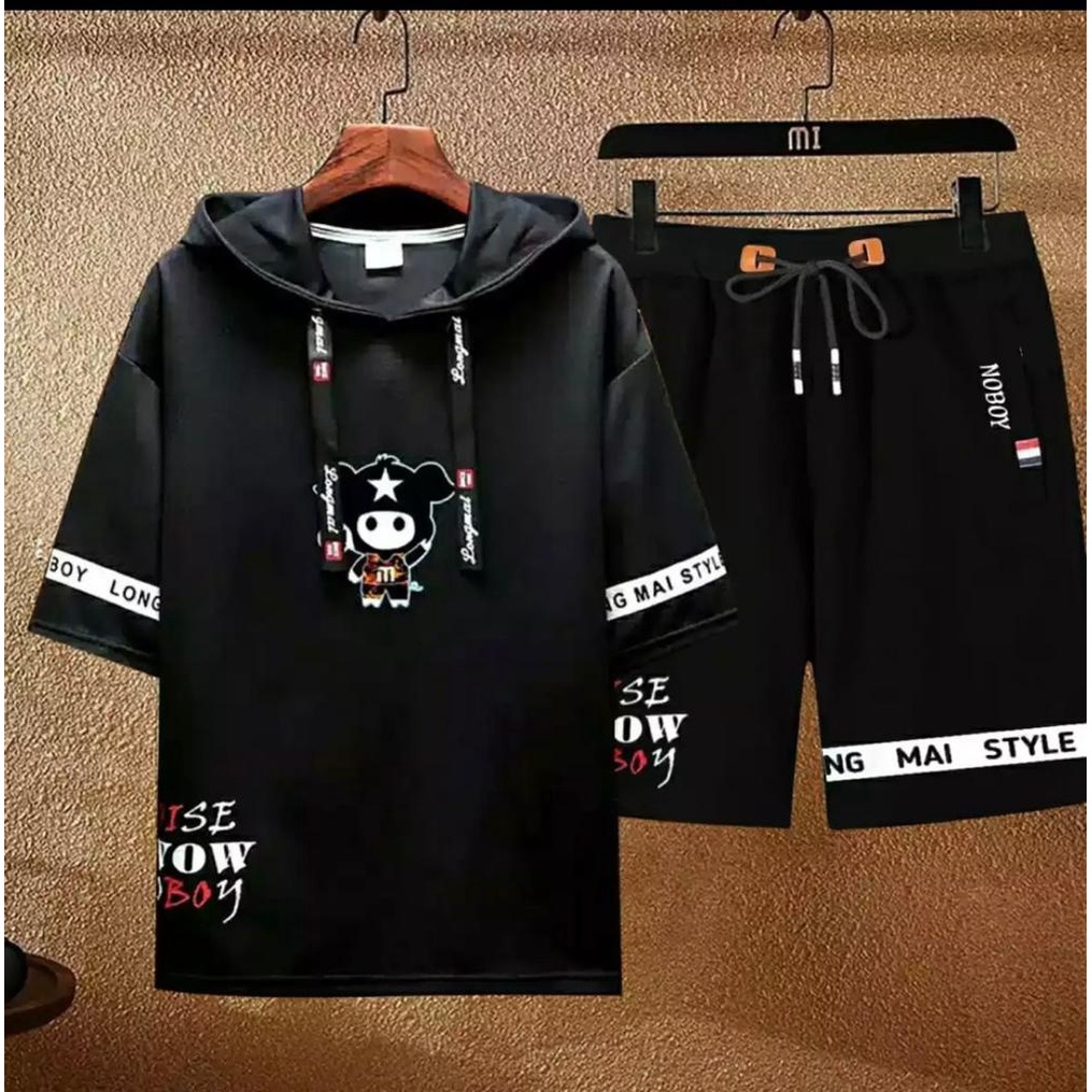 SETELAN HOODIE OISE CMS TERBARU-SETELAN LENGAN PENDEK TERBARU MODEL MASAKINI