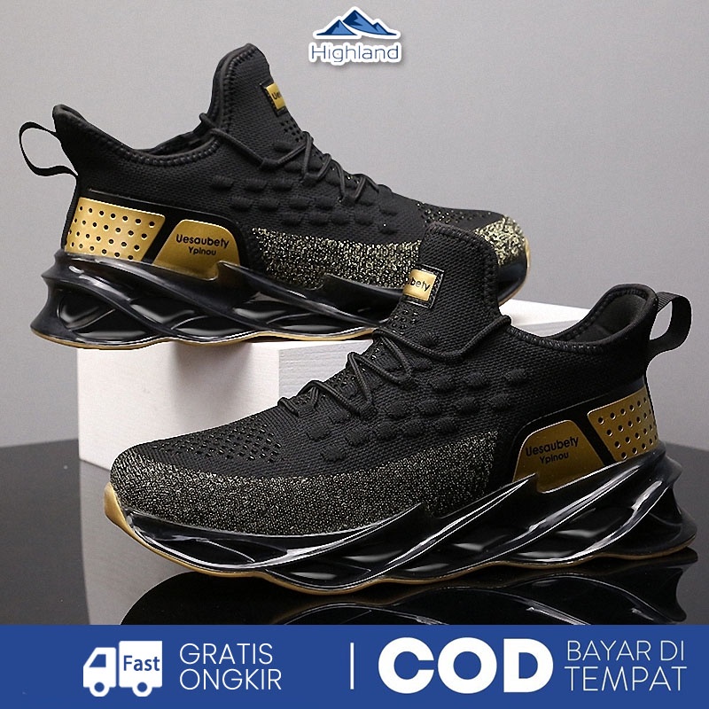 COD Highland  Sepatu Pria Sneakers Casual Sport Training Running Shoes Sepatu Lari Pria Kasual MR122
