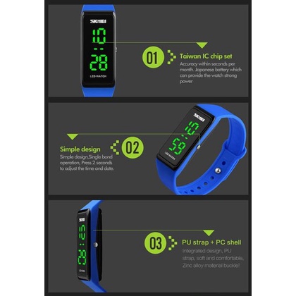 Jam Tangan SKMEI 1265 Jam Tangan LED SKMEI Jam Skmei Jam Tangan Cowok Jam Tangan Digital Jam Tangan Cewek