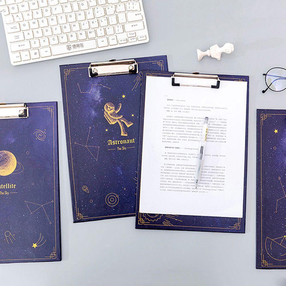 [Elegan] A4 Papan Kertas Gantung Lubang Multifungsi Paperboard Klip Tulisan Pad Dream Starry Star Sky Splint Document Board Clip