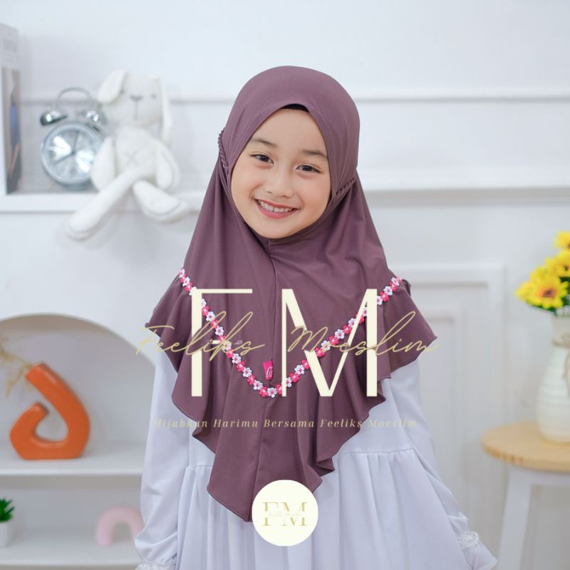 Hijab Anak TK Raisha Tali Kepang 4-8 Tahun ORIGINAL VIQAST