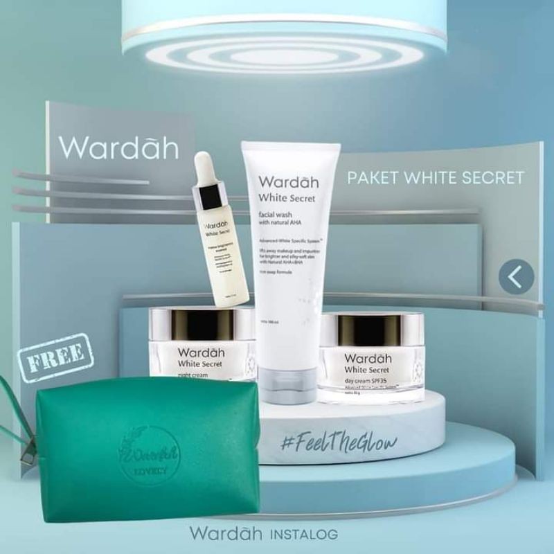 {100%ORI} WARDAH LOVELY PACKAGE WHITE SECRET FREe Pouch