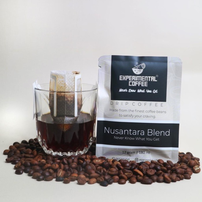 

Experimental Coffe Drip Nusantara Blend, Isi 5 Pouch @12 Gr.