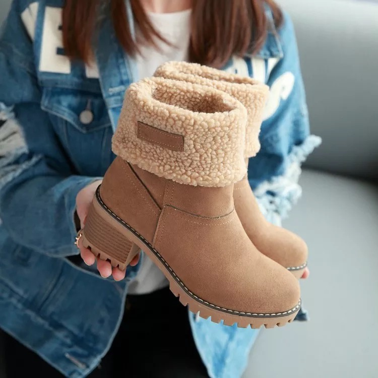 Sepatu bot bulu wanita musim dinginWinter suede boots women