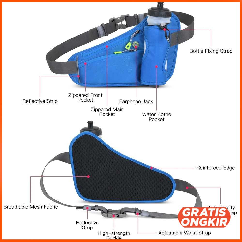 Tas Pinggang Olahraga Lari Waterproof Running Bag - TMW134