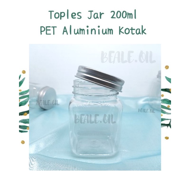 Pot Jar Plastik PET 200ml Tutup Aluminium Alumunium Aluminum Jar Wadah Bumbu Dapur Gula Garam Cookie toples mini jar mini plastik toples plastik kecil mini gula tepung garam estetik nordic