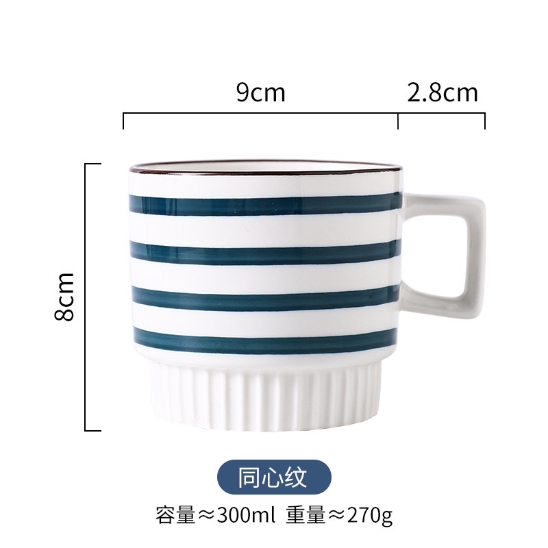 P 103 Cangkir keramik Japan style Gelas Korea lucu unik Handle MUG TERBARU-B Con