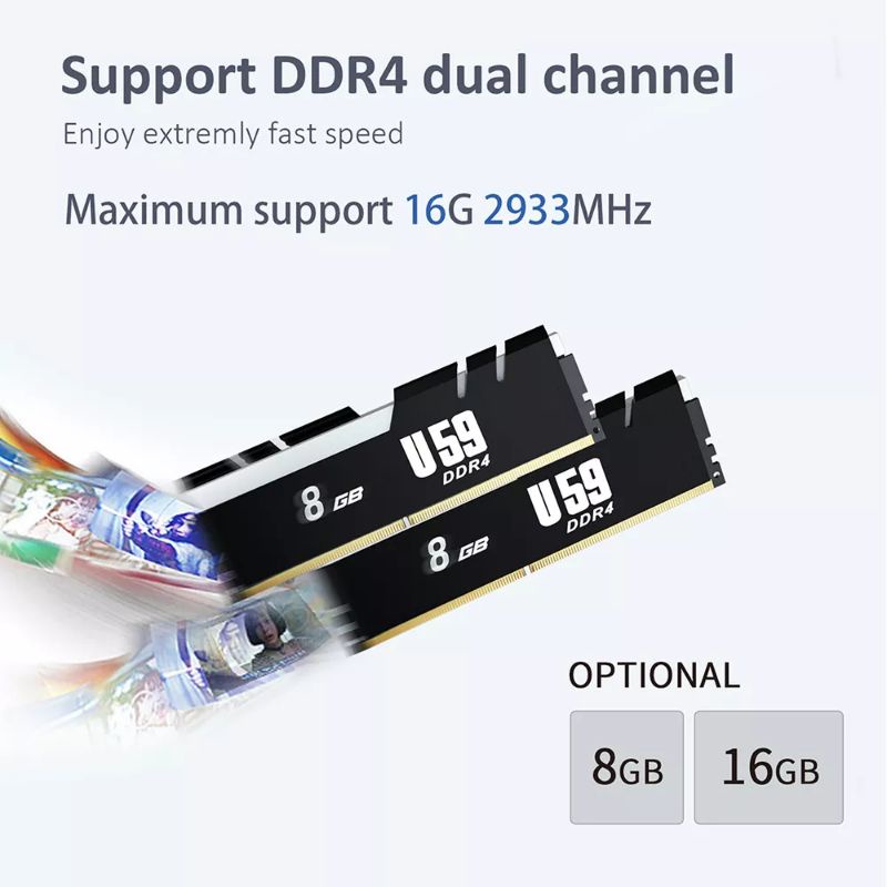 Mini PC Beelink U59 16GB DDR4 Dual Channel 256GB SSD 4K Dual HDMI USB-C Triple Display Windows 11 Pro