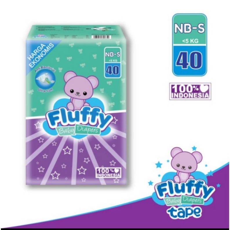 Fluffy Popok Bayi Perekat NB S40 Pampers Baby Diaper NB S40 5kg