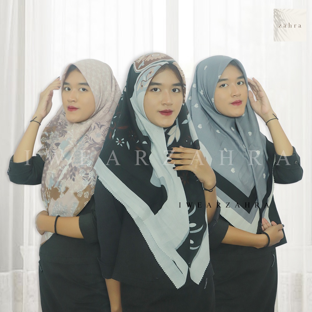 HIJAB PRINTING - hijab segiempat premium voal - hijab motif mewah favorit muslimah