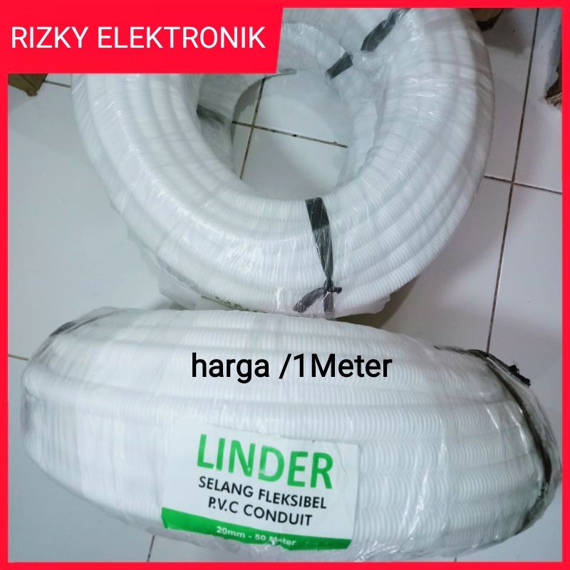 Selang Flexible Pembuangan Air AC PVC 17mm 5/8 Drain Fleksibel Putih Hitam LINDER