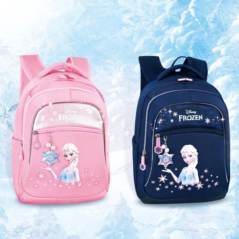 Tas Sekolah Disney Frozen untuk Anak Perempuan Elsa Anna Ransel Ortopedi Bahu Siswa Dasar Hadiah Ulang Tahun Kapasitas Besar Mochila