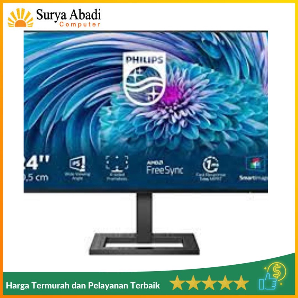 Monitor LED Philips 242E2 242E2FE 24" IPS 1080p 75Hz VGA HDMI DP Heigh