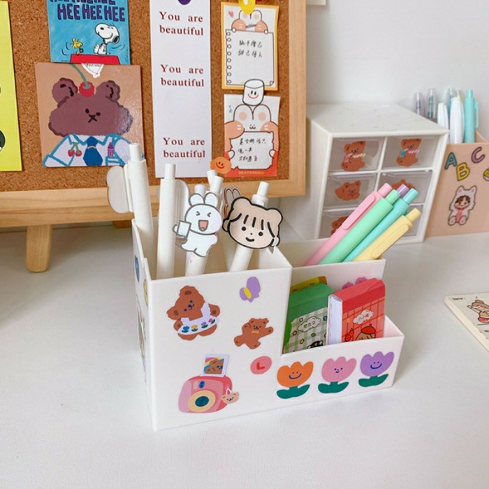 

Bergaransi Tempat Kosmetik/Alat Tulis/Organizer/Storage With Hp Holder Gaya Korea Hot Sale