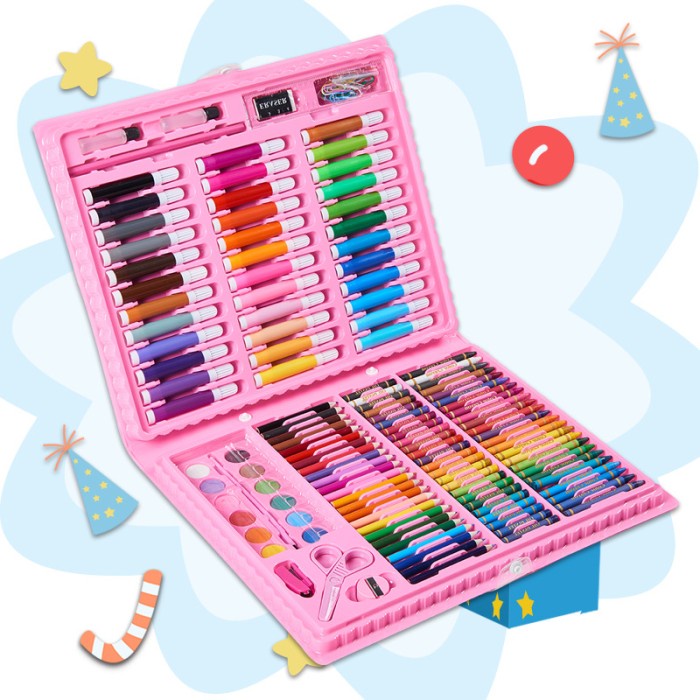 

Murah 150 Set Pensil Warna Dan Crayon Set Anak / Crayon Set 150 Pcs / Pensil Limited