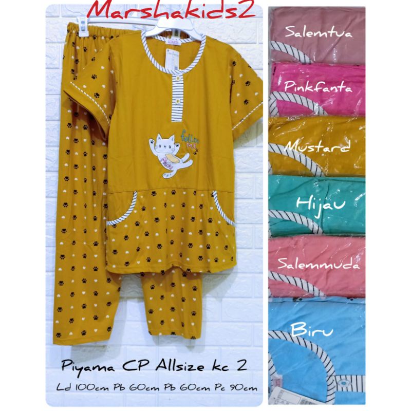 Piyama cp Allsize Lorita by sofie ld 100 cm baju tidur celana panjang lengan pendek babydoll dewasa