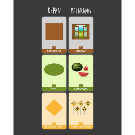 Flash Card Belajar WARNA BENTUK PROFESI - KONSEP FLASHCARD isi 48 shapes colours mainan edukasi flashcards flash card