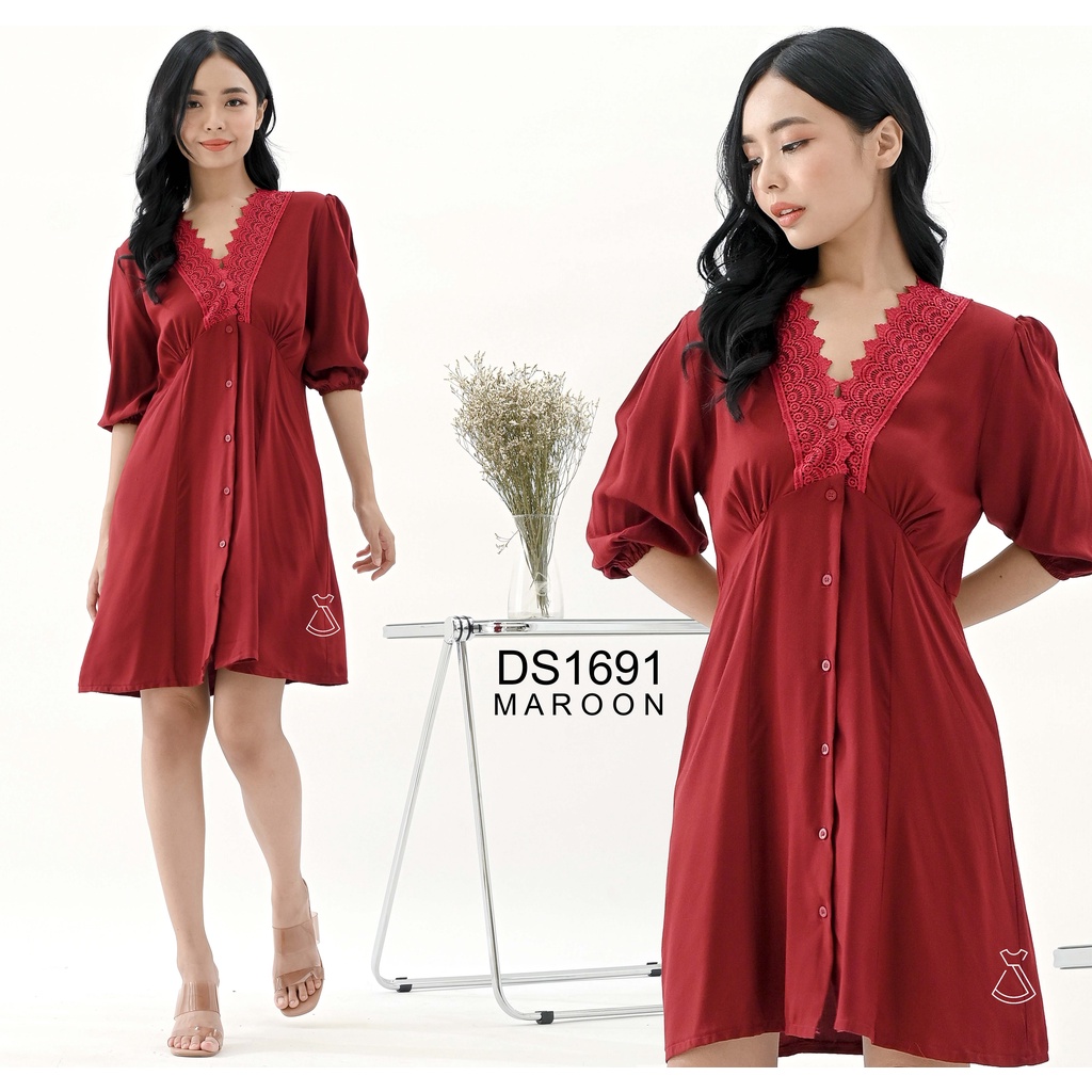 SEOLA - DS1691 - Dress Rayon Midi Casual