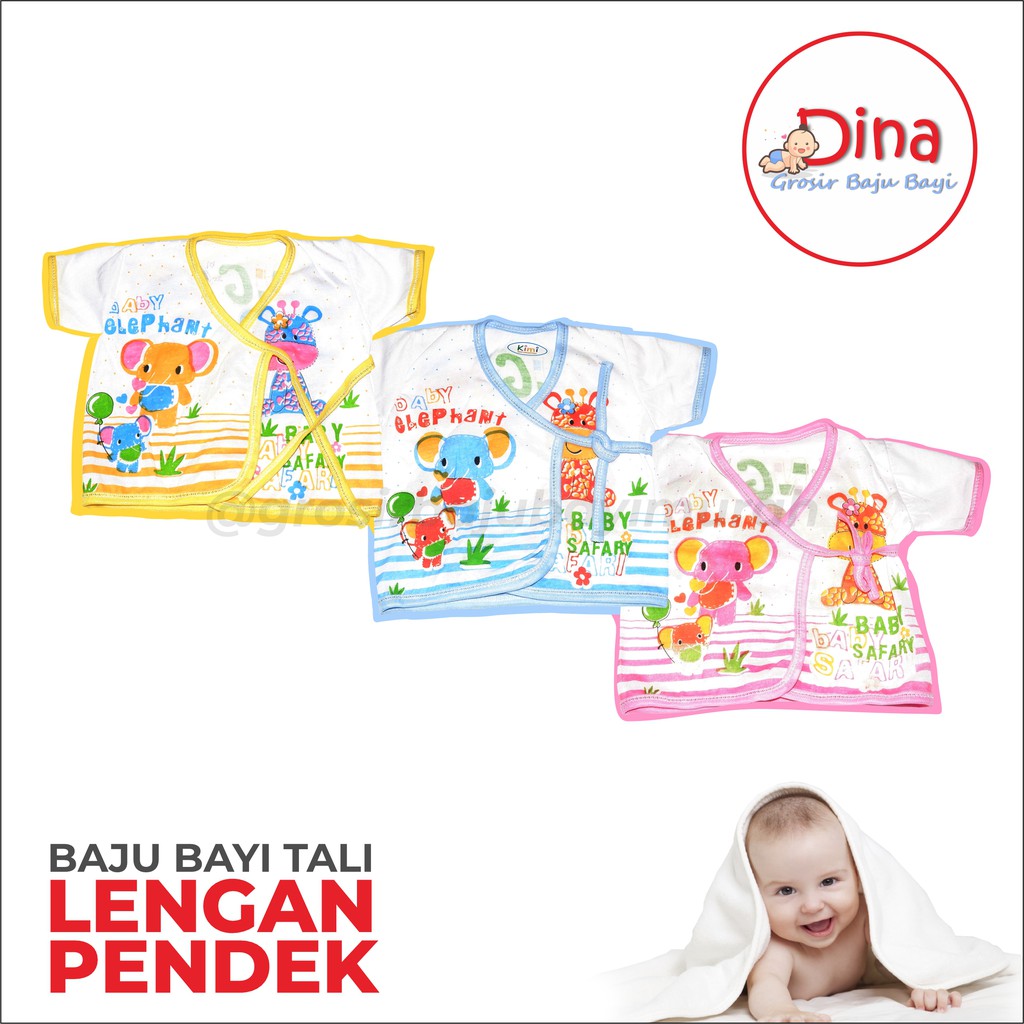 3 PCS baju bayi atasan TALI PENDEK KIMI bayi baru lahir