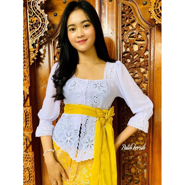 Kebaya Bordir Motif Mawar Terbaru Kerut/ Kebaya bordir Bali bagus murah